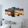Canvas Wall Print Set Brooklyn Bridge 79" x 39" - Multicolour