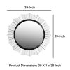 DunaWest Round Accent Wall Mirror with Scalloped Design and Beveled Edges, Silver - UPT-228541
