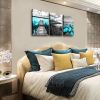 Ocean Beach Canvas Wall Art Black and White Lighthouse Pictures Print Bridge Teal Wall Art Artwork  Decor Bathroom - 12inchx16inchx3pieces