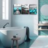 Ocean Beach Canvas Wall Art Black and White Lighthouse Pictures Print Bridge Teal Wall Art Artwork  Decor Bathroom - 12inchx16inchx3pieces