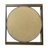 DunaWest Rectangular Beveled Wall Mirror with Round Inner Frame, Brown - Default