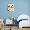 Giraffe Zebra Elephant Canvas Pictures Animals & World Map Wall Art for Kid Room Living Room Bedroom - 12x12inchx4pcs ( 30x30cmx4pcs)