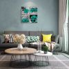 Teal Wall Decor Rose Canvas Wall Art for Bedroom Living Room Home Decor - 12x12inchx4pcs