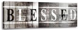 Blessed Wall Decor Sign Quotes Wall Art Inspirational Motto Retro Canvas Prints - 6x17inchx1pcs