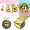 Mirror Glass Mosaic Tiles Self-Adhesive DIY Square Glass Mirror for Craft - Gold