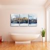 Abstract Wall Art for Living Room Navy Blue and Gold Mountain Abstract Watercolor Pictures for Bedroom Bathroom Wall Decor 3 Piece - 12x16inchx3pcs