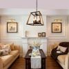 4-Light Vintage Farmhouse Metal Chandeliers Lantern Pendant Light Fixture - 1 Pack