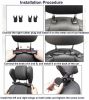 Car Travel Headrest Car Seat Headrest Pillow Adjustable PU Leather Head Neck Pillow Headrest for Travel Sleep Neck Support - black