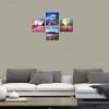 Canvas Prints Tulip Lavender Field Wall Art Colorful Flowers Artworks on Canvas Landscape Painting Framed for Modern Home Decoration  - purple