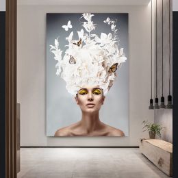 Model character photography modern decorative painting - White - 30X40cm-Frame