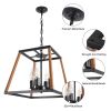 4-Light Vintage Farmhouse Metal Chandeliers Lantern Pendant Light Fixture - 1 Pack