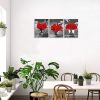 Red Rose Pictures for Living Room Black and Red Wall Art Modern Artwork for Bedroom Bathrooms Decor - 12x16inchx3pcs