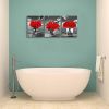 Red Rose Pictures for Living Room Black and Red Wall Art Modern Artwork for Bedroom Bathrooms Decor - 12x16inchx3pcs