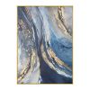 Modern Wall Art Pictures 100% hand painted Gold Foil Blue Canvas Oil Painting Wall Pictures For Living Room Decor Abstract Art No Frame - 150x220cm