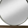 DunaWest Rectangular Beveled Wall Mirror with Round Inner Frame, Brown - Default