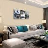 3 Panels London Blue Bus Canvas Paris Eiffel Tower Cityscape Picture Canvas Print  Bathroom Decoration Framed Artworks - 12inchx16inchx3pieces