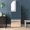Modern Arch-top Full Length Mirror - Gold - metal