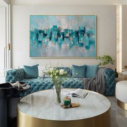 100% Hand Hand Painted Handmade Multicolor family wall decoration hand-painted interior decoration art wall oil painting - 70x140cm