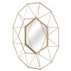Free shipping Iron Wall Mirror Radial Triangle Round Mirror Iron Wall Mirror Decorative Mirror 25.5inch  Golden  YJ - Gold