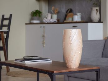 Handpainted Glass Vase for Flowers | Gentle Art Glass Oval Vase | Interior Design Home Room Decor | Table vase 12 inch - Yellow - 300