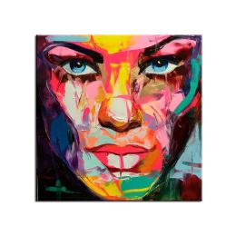 100% Hand Painted Modern Francoise Nielly Face Oil Painting Picture Portrait Palette Knife Canvas Acrylic No Framed - 90x90cm