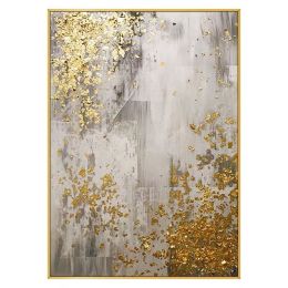 100% Hand Painted Abstract Oil Painting Wall Art Modern Gold Foil Picture Minimalist On Canvas Home Decoration For Living Room No Frame - 100x150cm