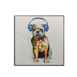 Handmade Abstract Oil Painting Top Selling Wall Art Modern Minimalist Cute Pet Dog Picture Canvas Home Decor For Living Room No Frame - 60x60cm