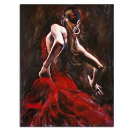 Ha's Art Handmade Abstract Oil Painting Wall Art Modern Beautiful Red Dancing Girl Picture Canvas Home Decor  No Frame - 150x220cm