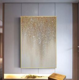 100% Hand Painted Abstract Oil Painting Wall Art Modern Gold Foil Picture On Canvas Minimalist Home Decoration For Living Room No Frame - 150x220cm