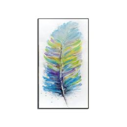 Handmade Abstract Oil Painting Top Selling Wall Art Modern Colorful Feather Picture Canvas Home Decor For Living Room No Frame - 75x150cm