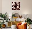 Vintage Flowers Wall Art Paintings Print on Canvas 4 Panels Blooming Lily Pictures for Bedroom Decoration Framed Floral Artwork - 12x12inchx4pcs