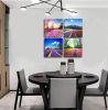 Canvas Prints Tulip Lavender Field Colorful Flowers Artworks on Canvas Landscape Painting Framed  Modern Home Decoration  - 12inchx12inchx4pcs