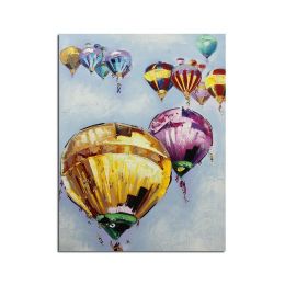 Ha's Art Top Selling Handmade Abstract Oil Painting Wall Art Modern Minimalist Hot Air Balloon Picture Canvas Home Decor  No Frame - 75x150cm