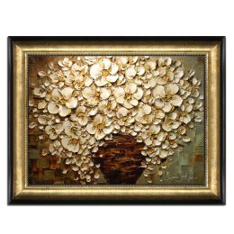 New Abstract Thick Flower Wall Picture Hand Painted Oil Painting Canvas Flower Wall Art Home Decoration For Living Room Pictures - 60x90cm