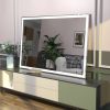 Extra Large Size 60X40 inch LED Bathroom Vanity Mirror Wall Mounted Adjustable White/Warm/Natural Lights Aluminum Frame Bathroom Wall Mirror - Silver