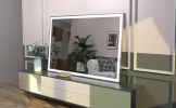 Extra Large Size 60X40 inch LED Bathroom Vanity Mirror Wall Mounted Adjustable White/Warm/Natural Lights Aluminum Frame Bathroom Wall Mirror - Silver