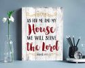 As  Me and My House Canvas Wall Art Religious Quotes White Retro Wood Grain Background Pictures Bible Verse Paintings Artwork 12"x16" - 12x16inchx1pcs