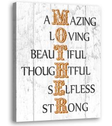 Inspirational Quotes Wall Art - Praise the Mother's Painting - Motivational Canvas Prints Picture  Decor Mother's Day Gifts - 12x16inchx1pcs