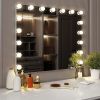 Vanity Mirror with Lights, Hollywood Lighted Makeup Mirro17pcs Light Smart Touch Control 3Colors Dimmable Light,Table-Top or Wall Mount - White