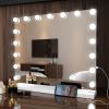 Vanity Mirror with Lights, Hollywood Lighted Makeup Mirro17pcs Light Smart Touch Control 3Colors Dimmable Light,Table-Top or Wall Mount - White