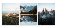 3 Piece Canvas Wall Art Snow Mountains and Lake Canvas Prints Nature Wall Art Landscape Wall Painting for Living Room Home Decoration - 12x16inchx3pcs
