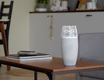 Stone Imitation Glass Vase | Painted Art Glass Oval Vase | Interior Design | Home Decor | Table vase 10 inch - Gray - 250