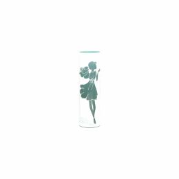 Fashion girl | Art decorated glass vase | Glass vase  flowers | Cylinder Vase | Interior Design | Home Decor | Large Floor Vase 16 inch - Blue - 400