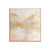 Hand Painted Gold Foil Abstract Oil Painting Wall Art Modern Minimalist Pink Picture Canvas Home Decor For Living Room No Frame - 120x120cm