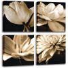 Canvas Wall Art Flower Picture Artwork White Lily Floral Print on Canvas for Living Room Bedroom Bathroom Decor - 12x12inchx4pcs
