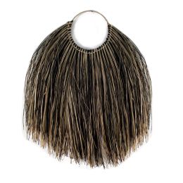 Seagrass Wall Fan Rustic Boho Woven Wall Pediment for Narrow Wall - Mix