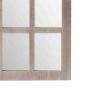 DunaWest Arched Farmhouse Windowpane Wooden Wall Mirror, Washed Brown - UPT-228703