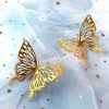 48pcs 3D Butterfly Wall Decor Removable Metallic Wall Sticker Room Mural Decals - Gold