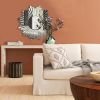 DunaWest 28 Inch Round Floating Wall Mirror with Sunburst Design Frame, Silver - UPT-226281