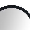 DunaWest 28 Inch Round Wooden Floating Beveled Wall Mirror, Black - UPT-226272
